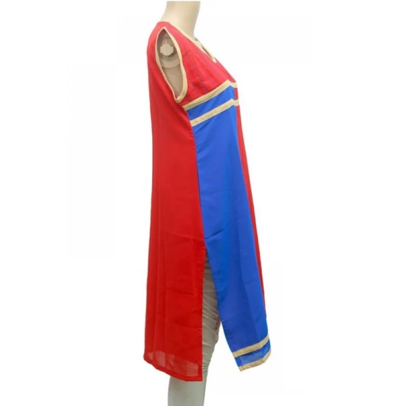 Generic Women's Synthetic Kurtis (Red, Blue, M) - Image 3