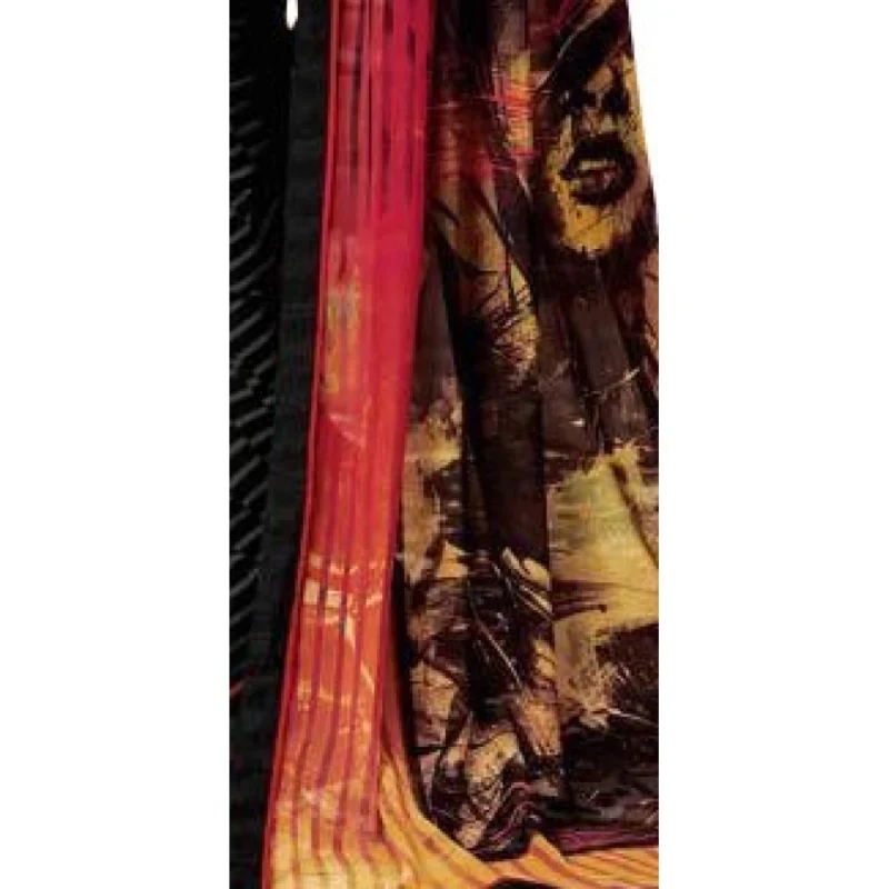 Generic Womens Georgette Digital Printed Saree (Multi, 6.25 Mtr) - Image 3