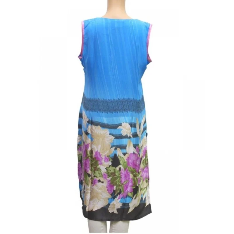 Generic Women's Synthetic Kurtis (Blue, M) - Image 4