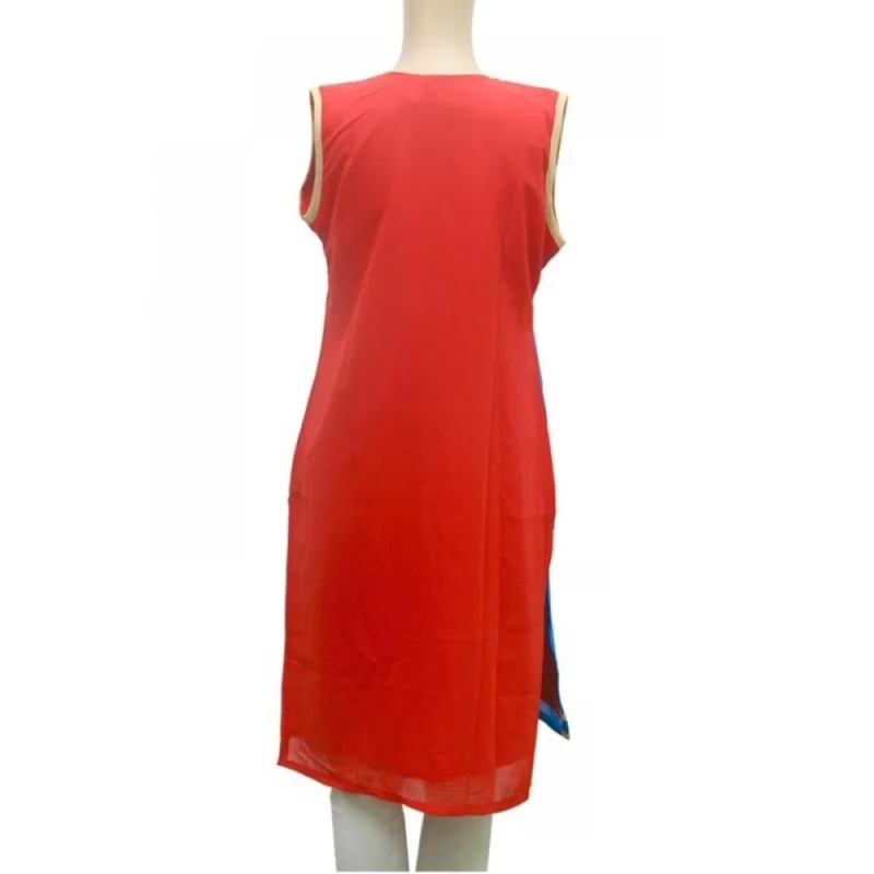 Generic Women's Synthetic Kurtis (Red, Blue, M) - Image 4