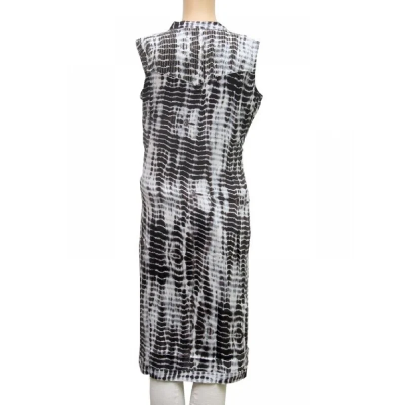 Generic Women's Rayon Kurtis (Black, White, L) - Image 4