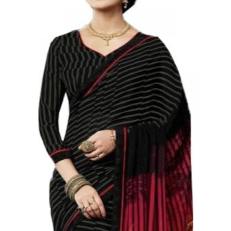 Generic Womens Georgette Digital Printed Saree (Multi, 6.25 Mtr) - Image 2