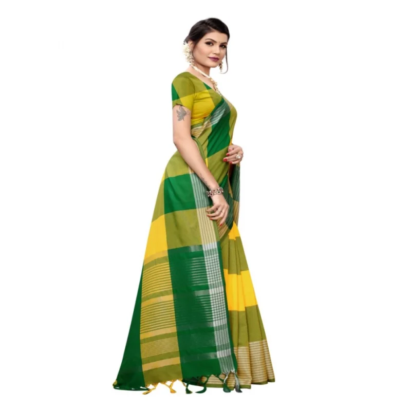 Generic Women's Cotton Saree (Multi, 5-6 Mtrs) - Image 3