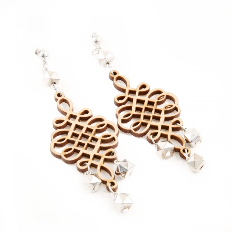 Generic Women's Wooden handcrafted Hook Dangler Hanging Fashion Earrings-Brown - Image 2