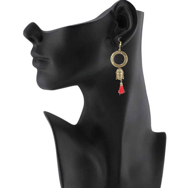 Generic Women's Gold plated Hook Dangler Hanging Tassel Fashion Earrings-Golden - Image 2