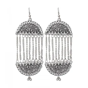 Generic Women's Silver Plated Hook Dangler Hanging Earrings-Silver