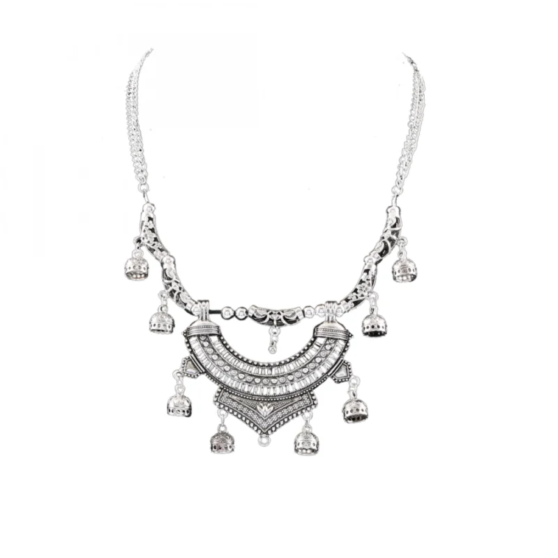 Afghani Designer Turkish Style Vintage Oxidised German Silver Tribal Necklace Pandeant Antique Jewellery Boho Gypsy - Image 2