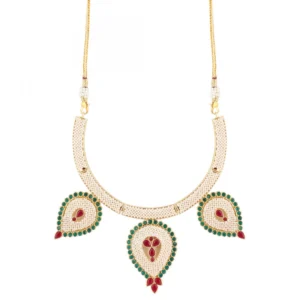 Designer Traditional India Rajasthani Basra Pearl Necklace with Earrings