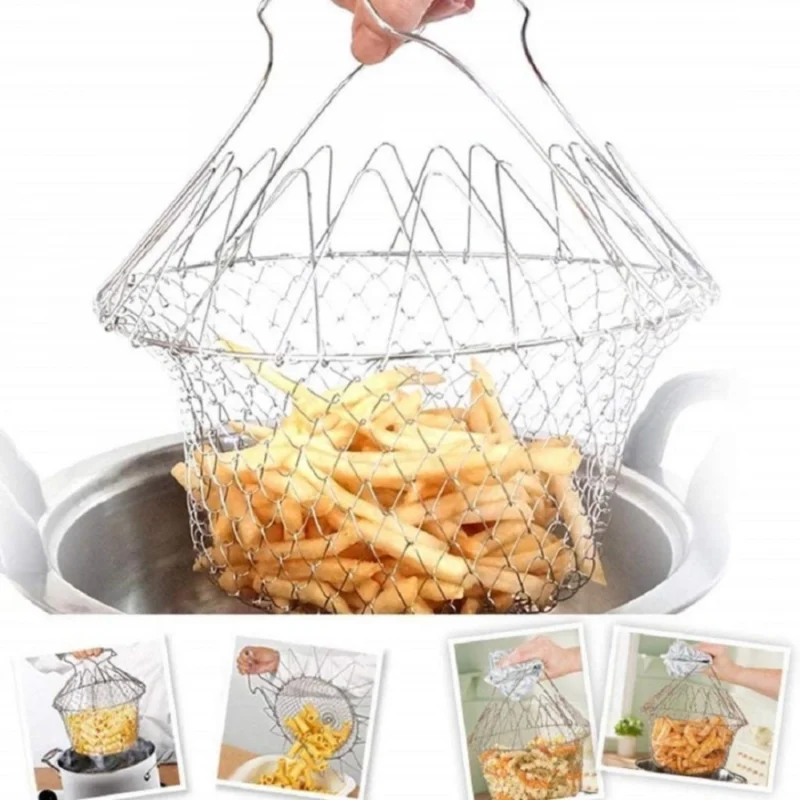 Generic Foldable Strainer Chef Basket (Color: Assorted) - Image 4