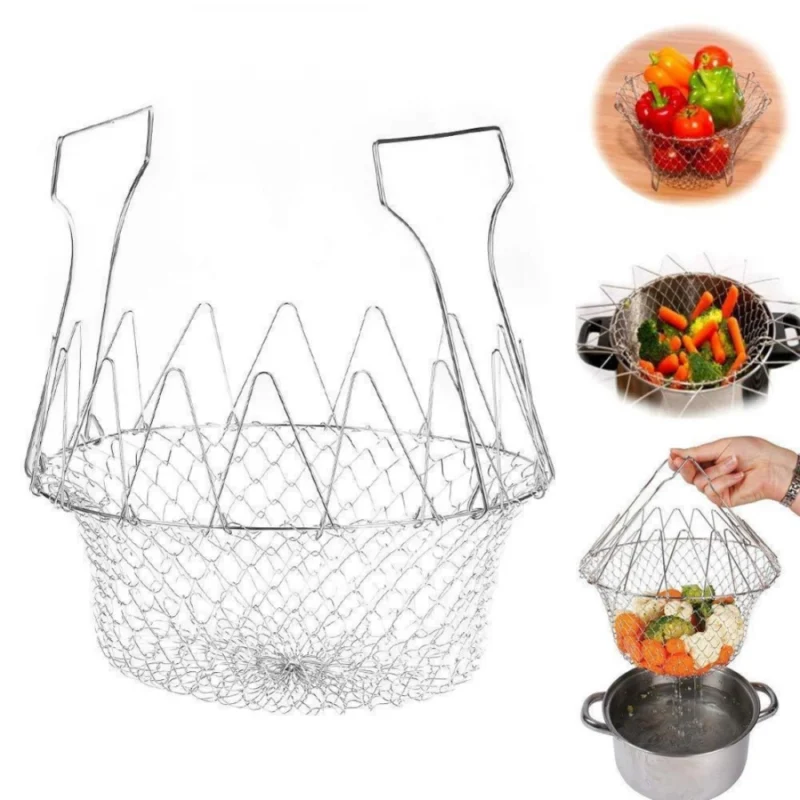 Generic Foldable Strainer Chef Basket (Color: Assorted) - Image 6
