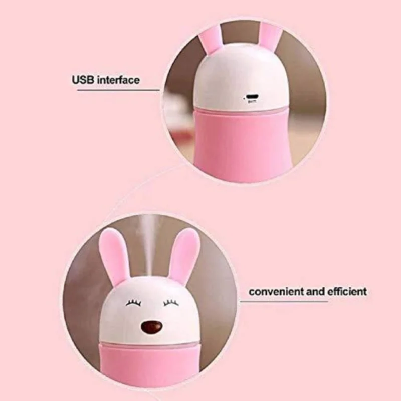 Generic Lovely Rabbit Air Humidifier Usb Aroma Diffuse With Led Lamp - Image 4
