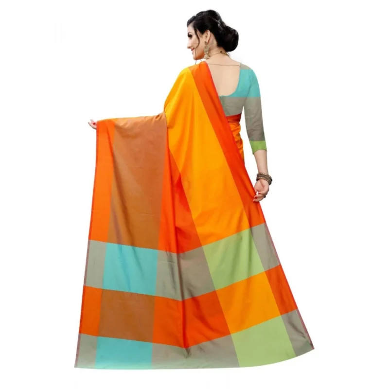 Generic Women's Woven Sana Silk Saree (Mustard,5-6Mtrs) - Image 3