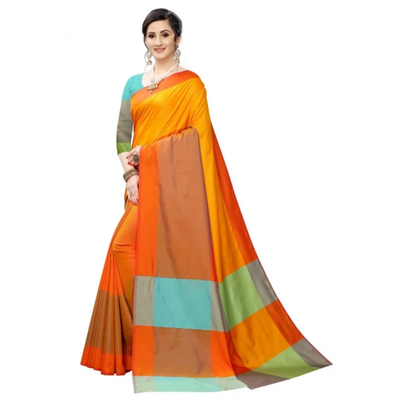Generic Women's Woven Sana Silk Saree (Mustard,5-6Mtrs) - Image 2