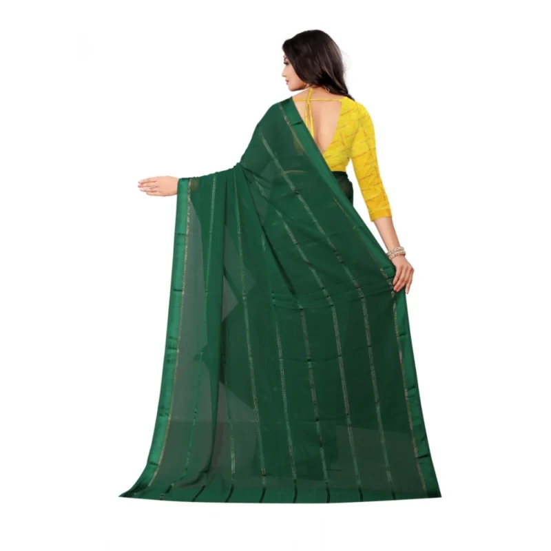 Generic Women's Georgette Silk Saree(Green ,5-6Mtrs) - Image 2