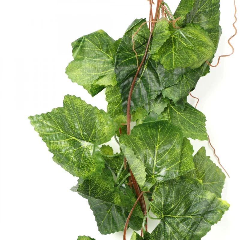 Generic Pack Of 5 Silk Polyester Artificial Grape Leaf Vine Hanging Garland Foliage Flowers Leaf Plants For Wall Decoration (Color: Green,Length: 15 Feet) - Image 3