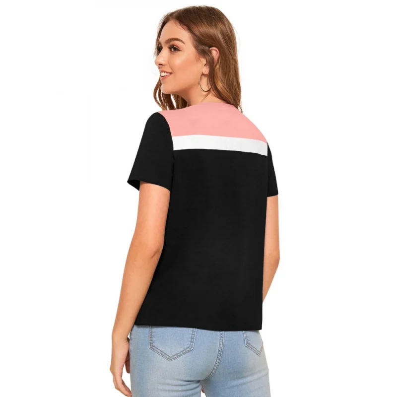 Generic Women's Polyester, Knitting Western Wear T-Shirt (Peach) - Image 2