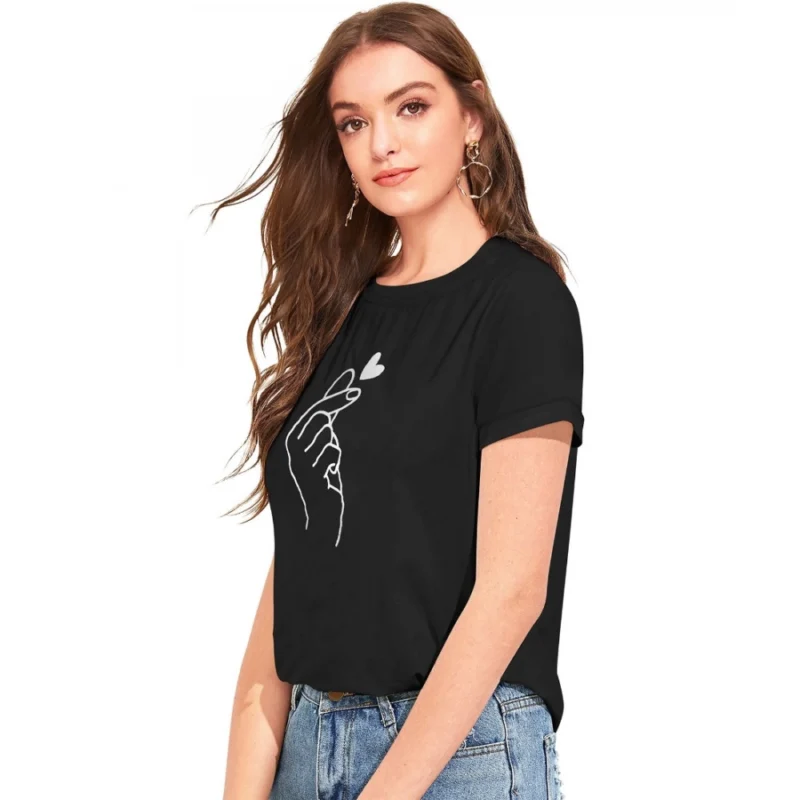 Generic Women's Cotton Western Wear T-Shirt (Black) - Image 5