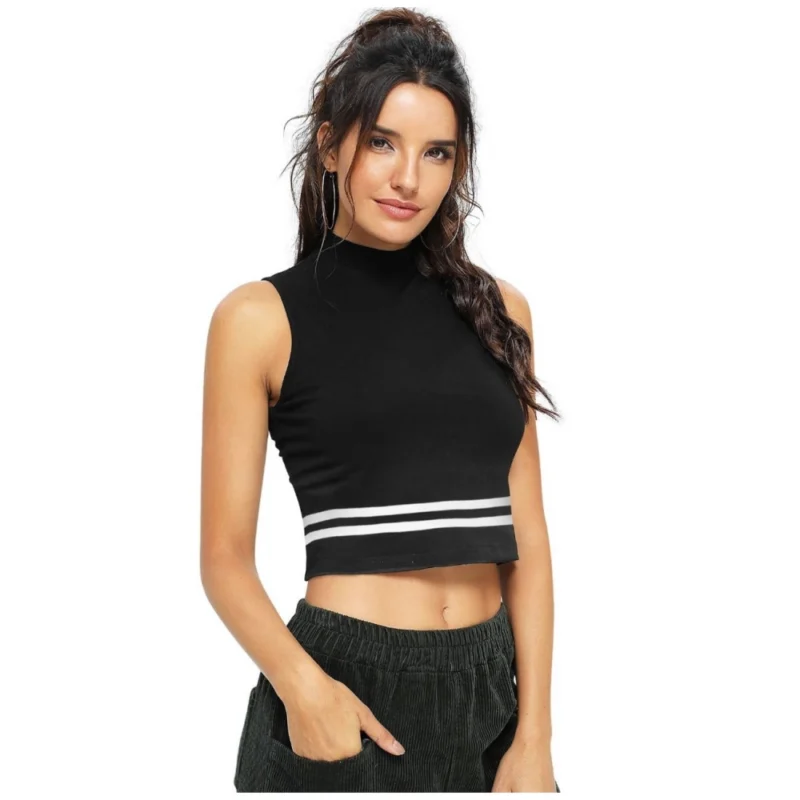 Generic Women's Polyester, Knitting Western Wear Tops (Black) - Image 5