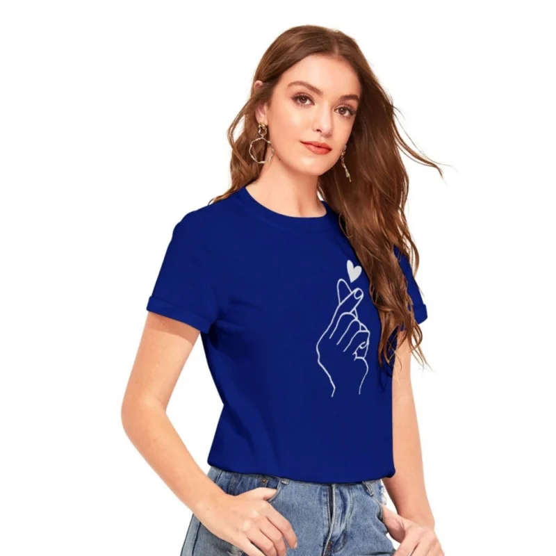Generic Women's Cotton Western Wear T-Shirt (Royal Blue) - Image 2