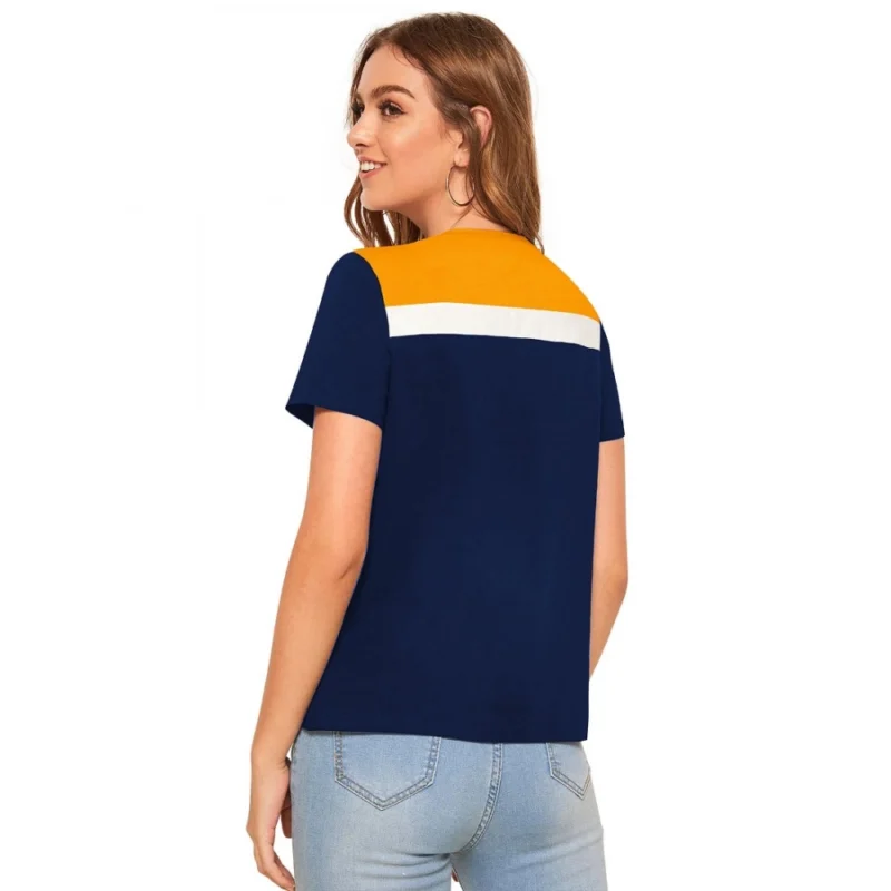 Generic Women's Polyester, Knitting Western Wear T-Shirt (Yellow) - Image 4