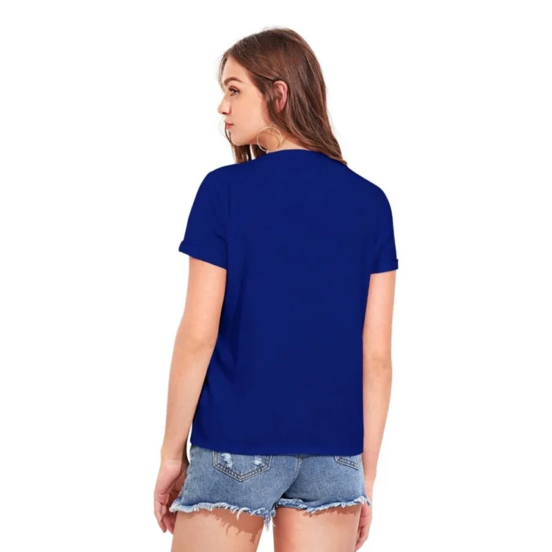 Generic Women's Cotton Western Wear T-Shirt (Royal Blue) - Image 3