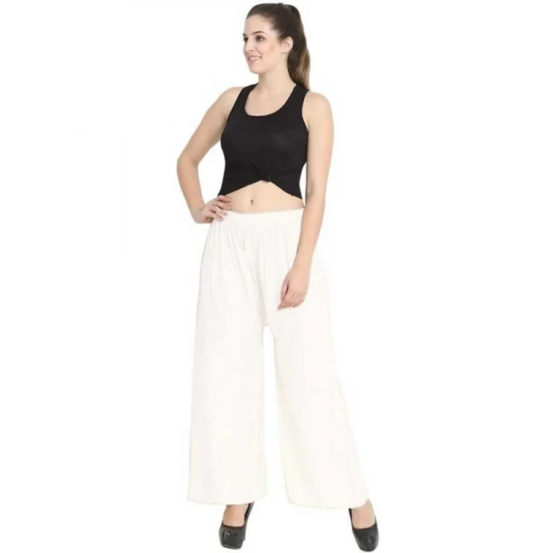 Generic Women's Rayon Palazzo (Color:White) - Image 2