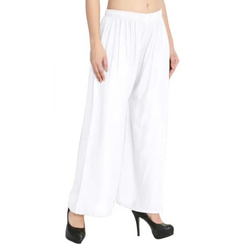 Generic Women's Rayon Palazzo (Color:White) - Image 4