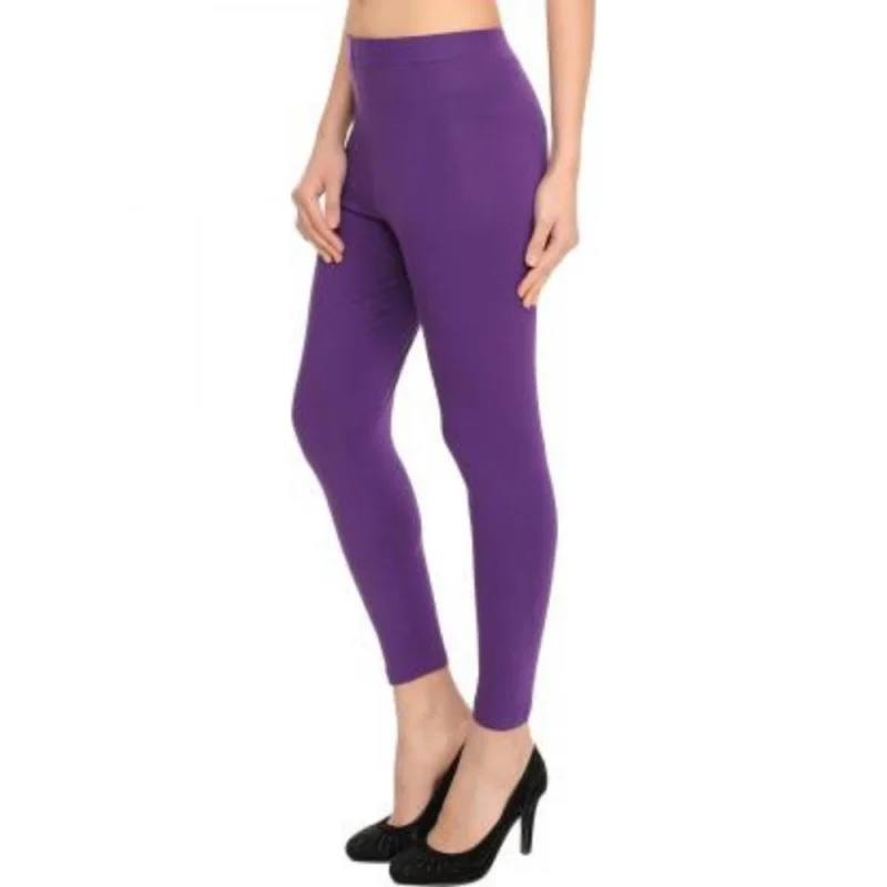 Generic Women's Cotton Leggings (Color:Purple) - Image 5