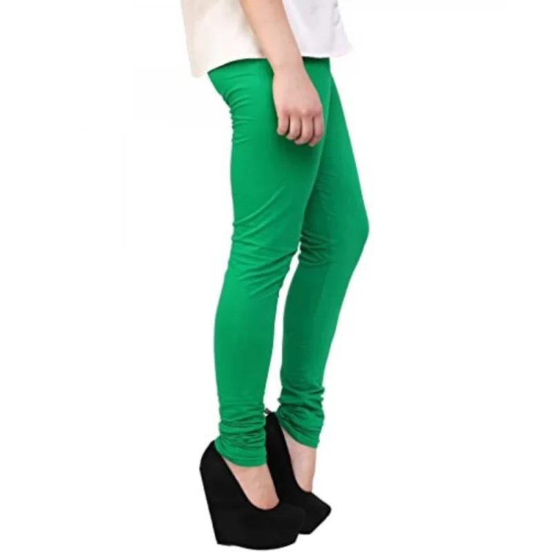 Generic Women's Cotton Leggings (Color:Light Green ) - Image 2