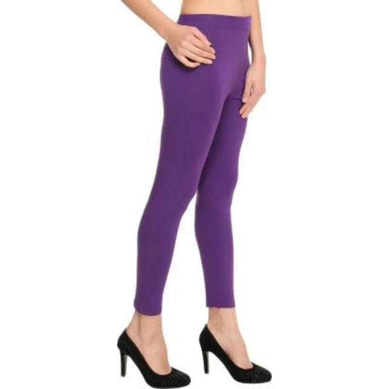 Generic Women's Cotton Leggings (Color:Purple) - Image 3