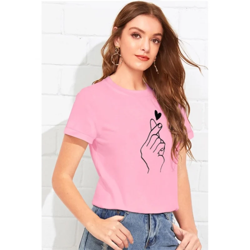 Generic Women's Cotton Western Wear T Shirt (Pink) - Image 3