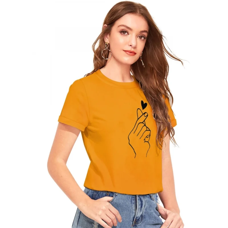 Generic Women's Cotton Western Wear T Shirt (Yellow) - Image 4