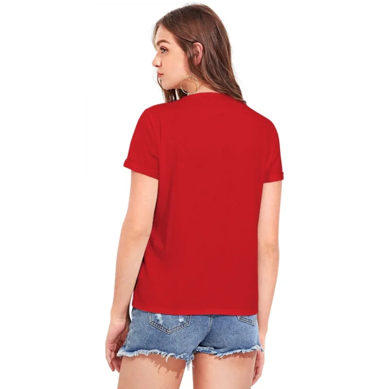 Generic Women's Cotton Western Wear T Shirt (Red) - Image 2