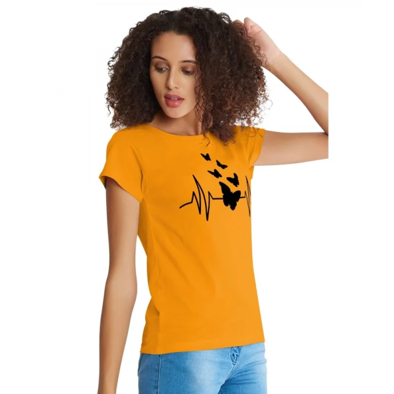 Generic Women's Cotton Western Wear T Shirt (Yellow) - Image 3