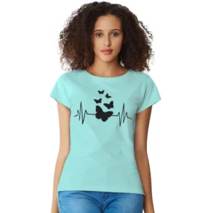 Generic Women's Cotton Western Wear T Shirt (C Green)