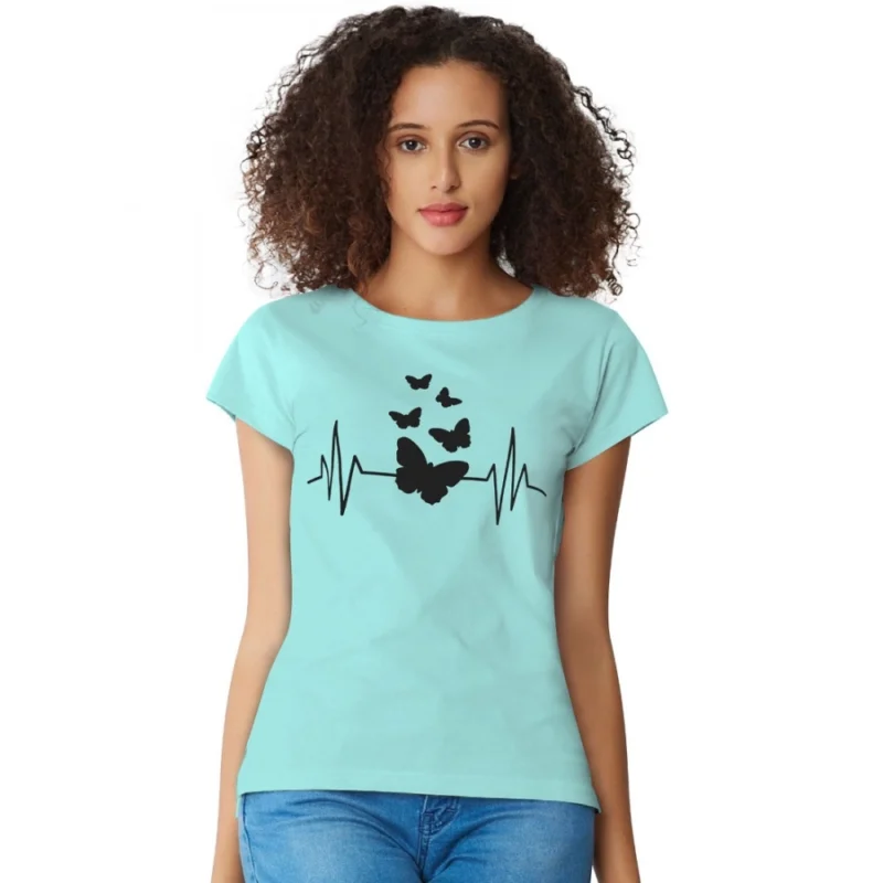 Generic Women's Cotton Western Wear T Shirt (C Green)