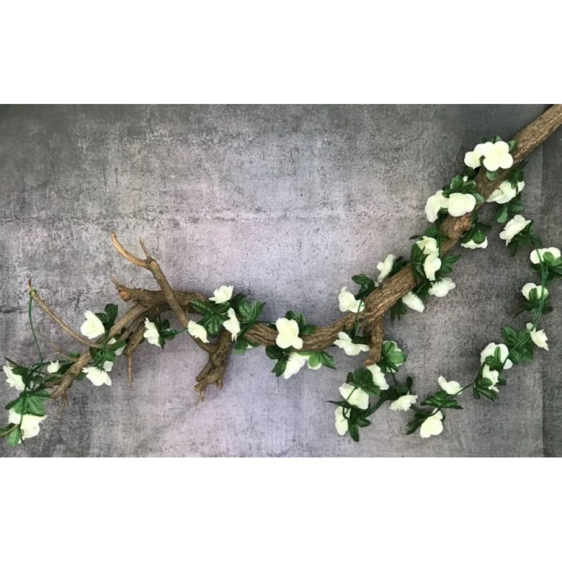 Generic Artificial White Rose Vine Flowers Plants Artificial Flower Creeper Hanging Rose For Home Decoration (Color: White, Material: Silk Polyester) - Image 3