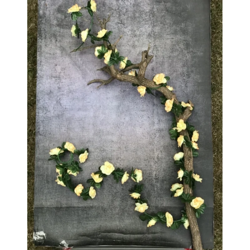 Generic Artificial Flower Creeper Hanging Rose Garland For Home Decoration (Color: Cream, Material: Silk Polyester) - Image 3