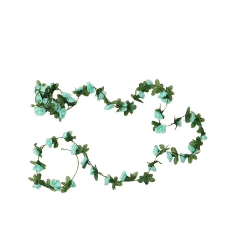 Generic Artificial Flower Creeper Hanging Rose Garland For Home Decoration (Color: Blue, Material: Silk Polyester)