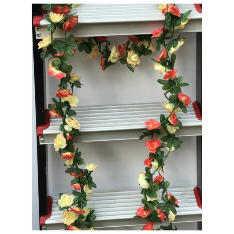 Generic Artificial Rose Vine Flowers Plants Artificial Flower Creeper Hanging Rose For Home Decoration (Color: Multi, Material: Silk Polyester) - Image 3