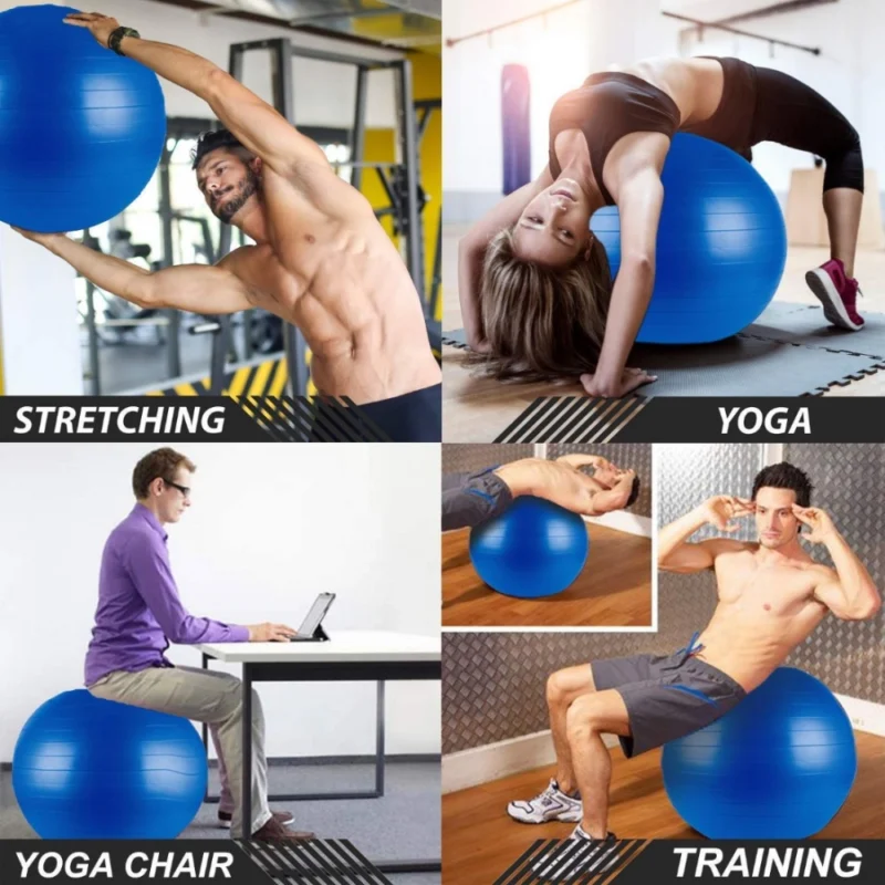 Generic Burst Exercise Gym Ball 75cm with Pump (Color: Assorted) - Image 4