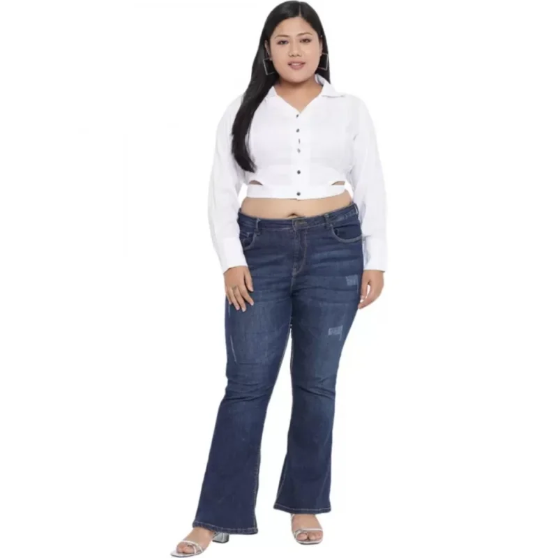 Generic Women's Casual Solid White Top (Color:White, Material:Cotton Linen Blend) - Image 2