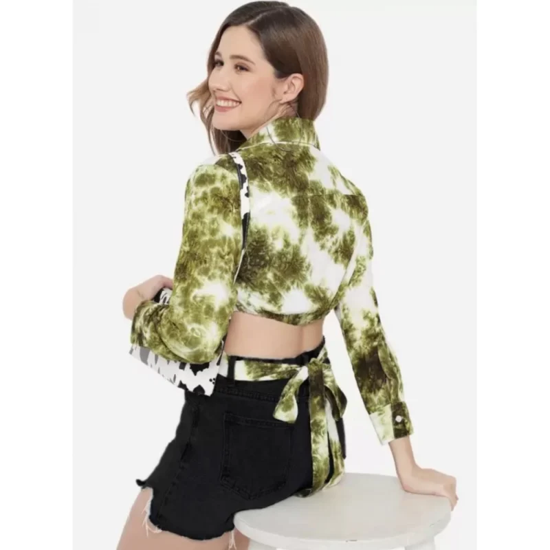 Generic Women's Casual Printed Green Top (Color:Green, Material:Rayon) - Image 4