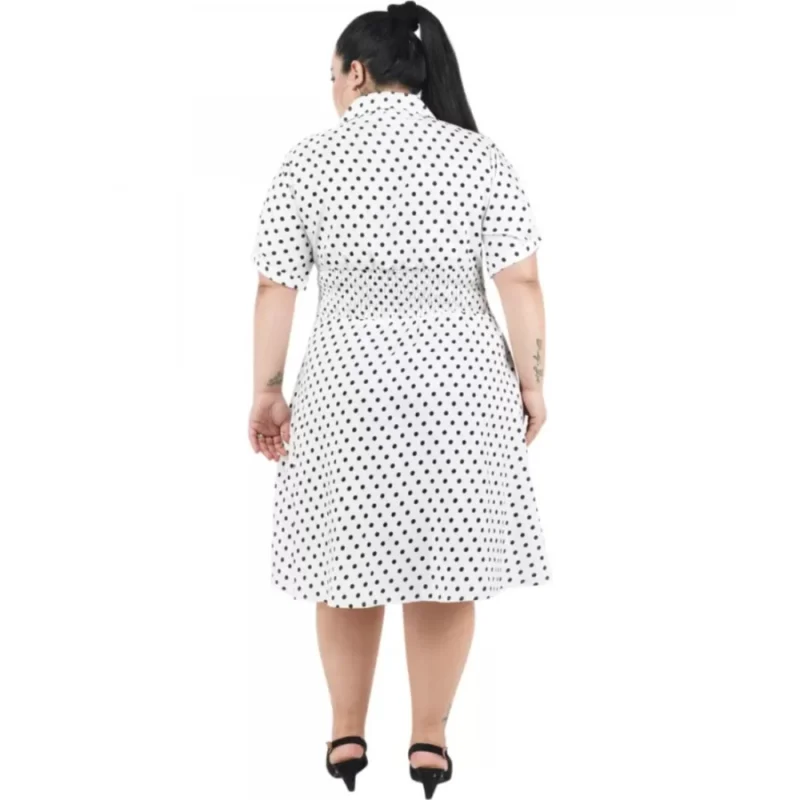 Generic Women's Cinched Waist White Dress (Color:White, Material:Poly Crepe) - Image 5