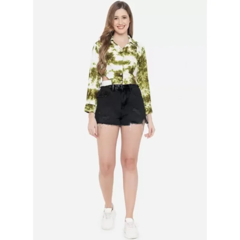 Generic Women's Casual Printed Green Top (Color:Green, Material:Rayon) - Image 2