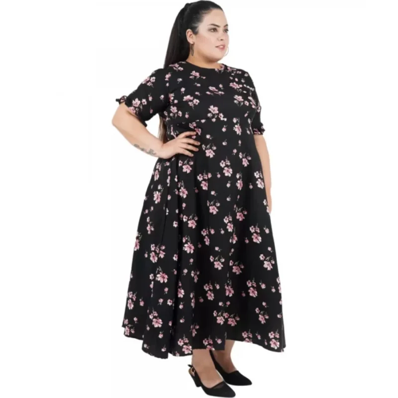 Generic Women's Maxi Black Dress (Color:Black, Material:Poly Crepe) - Image 7