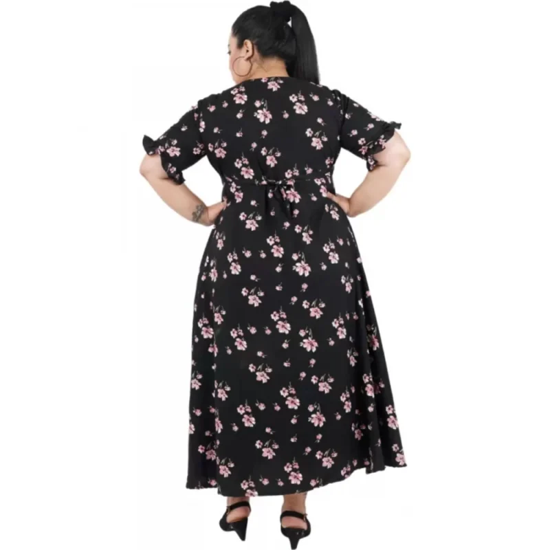 Generic Women's Maxi Black Dress (Color:Black, Material:Poly Crepe) - Image 6
