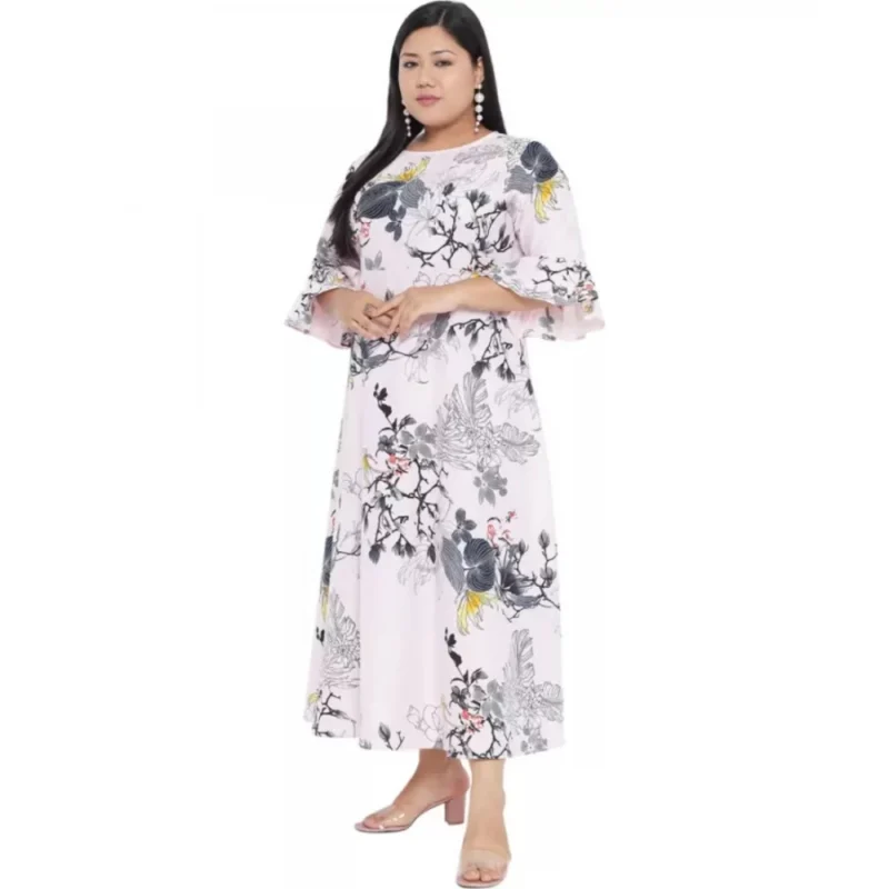 Generic Women's Fit And Flare White Dress (Color:White, Material:Polyester) - Image 3
