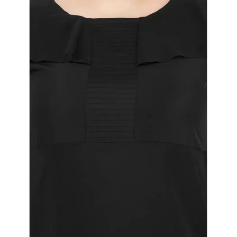 Generic Women's Fit And Flare Black Dress (Color:Black, Material:Polyester) - Image 2