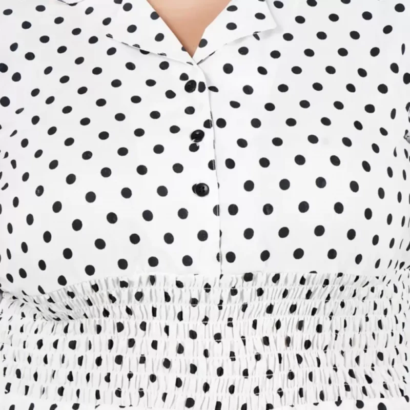 Generic Women's Cinched Waist White Dress (Color:White, Material:Poly Crepe) - Image 2